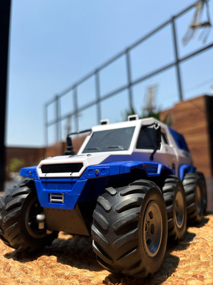 8-Tire RC Police Monster Truck – Off-Road Toy with Flashing Lights & Bold Police Design